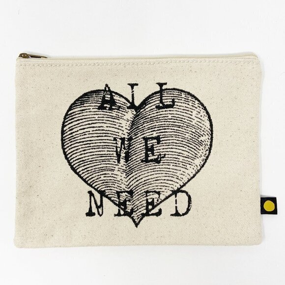 LIFE IS GOOD | All We Need Heart Canvas Zip Bag - Picture 1 of 6